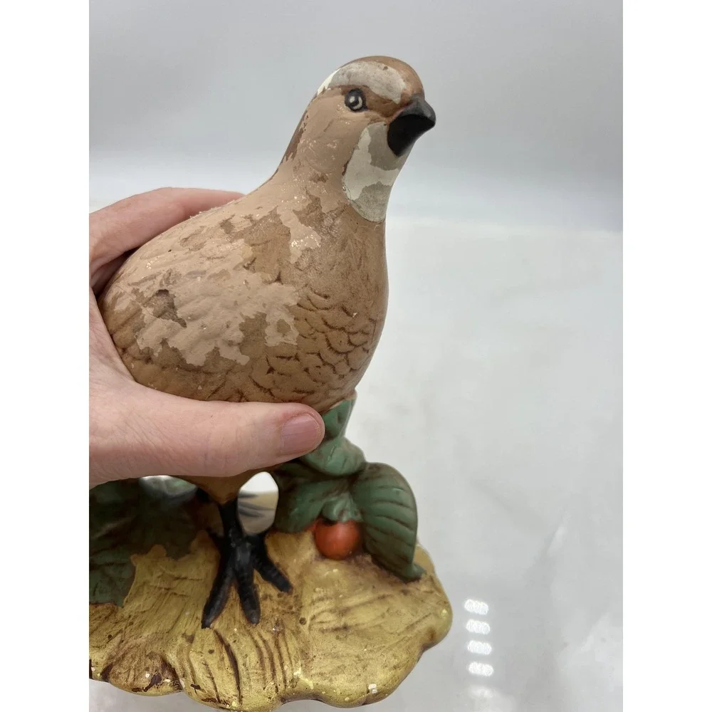 Vintage Home Interiors Quail Bird Figurine Ceramic Statue Rustic Farmhouse Decor